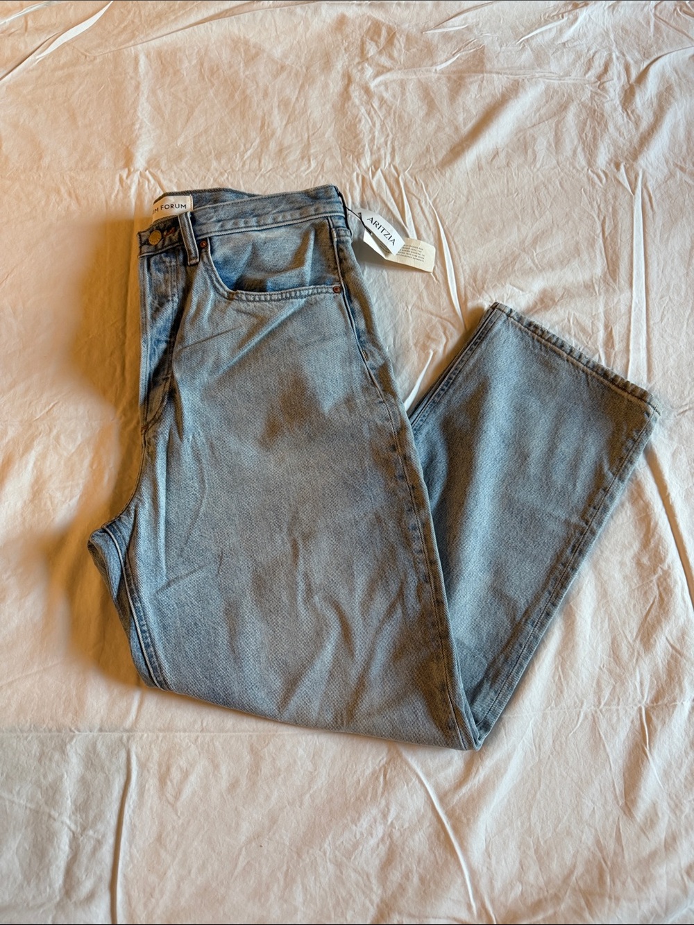 Denim Forum Light Blue Women's Jeans - Classic High-Waist Straight Leg